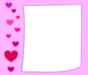 pink frame with hearts