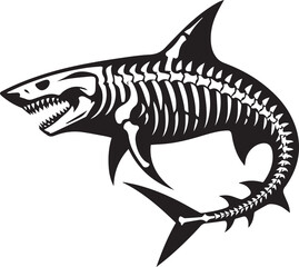 Shark Skeleton Minimalist Vector Design © Ali