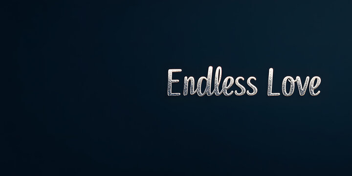 Endless Love: A minimalist design featuring the phrase 'Endless Love' in elegant script against a dark background. Perfect for romantic themes and designs.