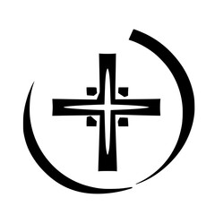 Obraz premium Modern Minimalist Cross Design: A Simple Religious Symbol of Faith, Hope, and Spirituality