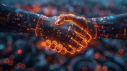 A symbolic representation of AI and humanity working together