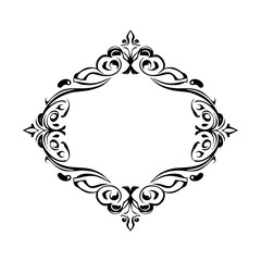 Elegant Vintage Frame: Ornate Floral Border Design. Perfect for invitations, cards, and more. Classic vector graphic with a decorative flourish.