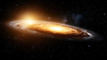 Obraz premium A spiral galaxy in the night sky with stars