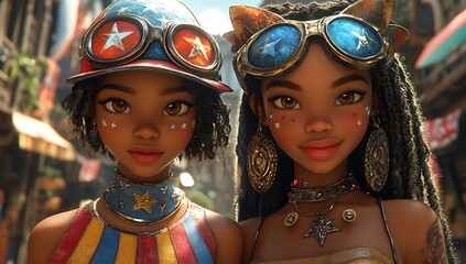 Mysterious Women in Elegant Masks

