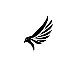 Majestic Eagle in Flight: A Black and White Vector Graphic Design