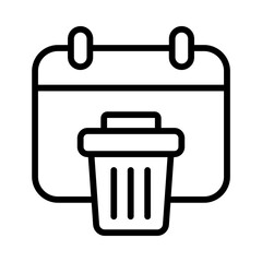 Delete Date Calendar Outline Vector Icon