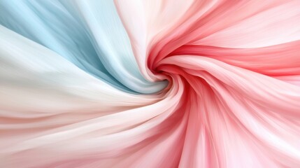 A pink and blue abstract background with a swirl of fabric