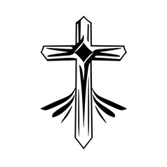 A majestic black cross with intricate details, symbolizing faith, hope, and the Christian religion. This powerful image is perfect for religious-themed designs, websites, and social media.