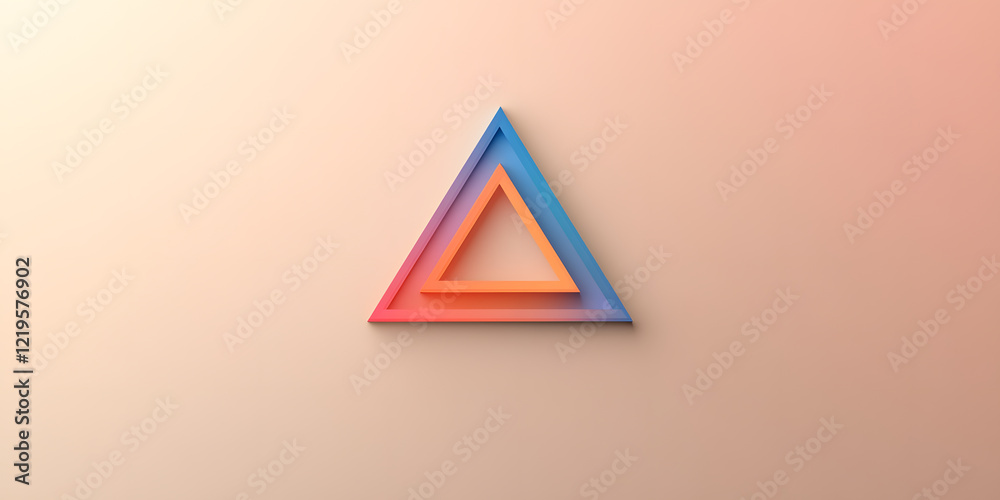 Aufkleber abstract geometric design featuring two nested triangles in a gradient of warm and cool colors again