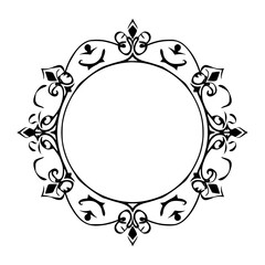 Elegant Circular Frame Design: Vintage Ornamental Border, Perfect for Logos, Invitations, and More!