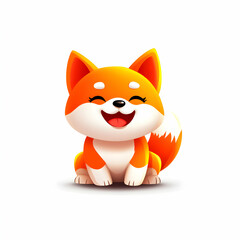 Obraz premium A cheerful and playful cartoon fox character, showcasing bright orange fur and an adorable smile