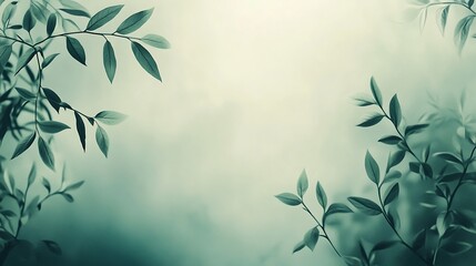 Serene Green Leaves Nature Background Image