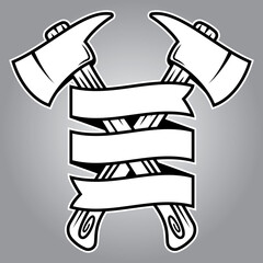 DOUBLE-AXE-BANNER-BLACK-N-WHITE-FLATTENED