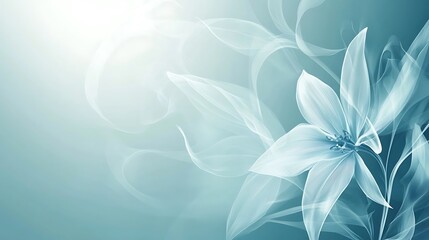 Delicate Teal Lilies Abstract Floral Design