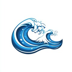Design of water wave icon logo illustration isolated on white background