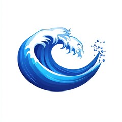Naklejka premium Design of water wave icon logo illustration isolated on white background