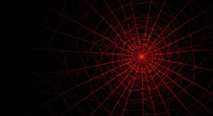 Obraz premium Intricate Red Spiderweb Design Halloween Background Dark Abstract Texture