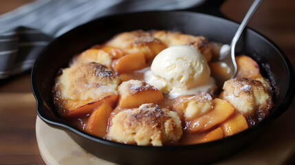Peach Cobbler with Vanilla Ice Cream: A Sweet Summer Treat