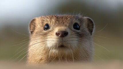 A close up of a small animal looking at the camera