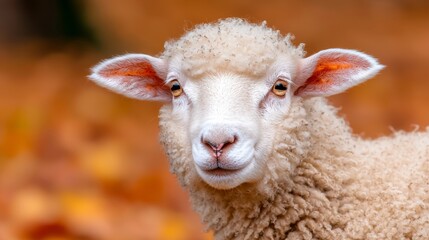Obraz premium A close up of a sheep looking at the camera