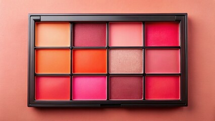 Fototapeta premium Vibrant Pink & Orange Lip Blush Palette - Makeup Cosmetics Product Shot