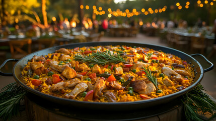 Delicious Chicken Paella Recipe: A Festive Outdoor Meal