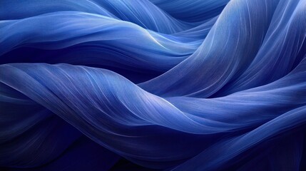 Obraz premium Flowing blue wave patterns.