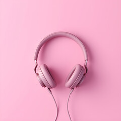 pink headphones on pink background