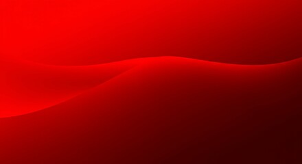 Abstract Red Background with Smooth Gradient Waves and Dynamic Curves