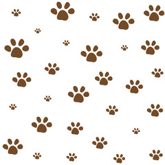 Seamless Pattern with Animals Paw 