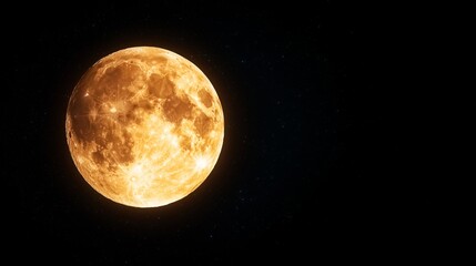 Fototapeta premium a full moon in the night sky with stars twinkling in the background, illuminated by its bright light and surrounded by a deep black backdrop