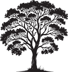 Obraz premium Tree icon silhouette vector with white background 