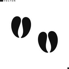 Buffalo footprint silhouette. Animal footprint vector illustration