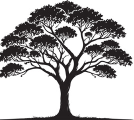 Tree icon silhouette vector with white background
