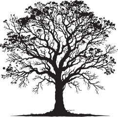 Tree icon silhouette vector with white background
