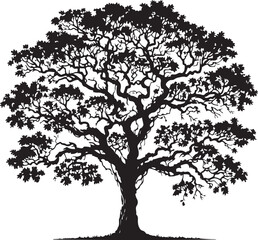 Obraz premium Tree icon silhouette vector with white background 