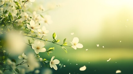Obraz premium Delicate White Blossoms on a Spring Branch