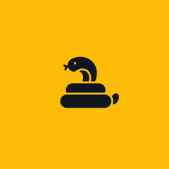 Snake logo icon flat vector design
