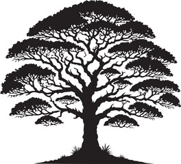 Tree icon silhouette vector with white background
