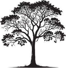 Tree icon silhouette vector with white background
