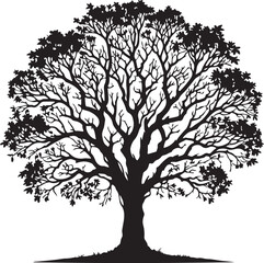 Obraz premium Tree icon silhouette vector with white background 