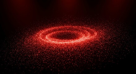 Abstract Red Glitter Sparkle Swirl Glowing Circular Light Effect Festive Background
