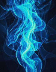 Fototapeta premium Blue Energy Currents on Dark Background AI