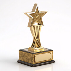 Gold-Colored Trophy with Star on Top and Black Base