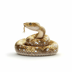 Fototapeta premium A detailed close-up of a beautiful snake with striking patterns, coiled gracefully