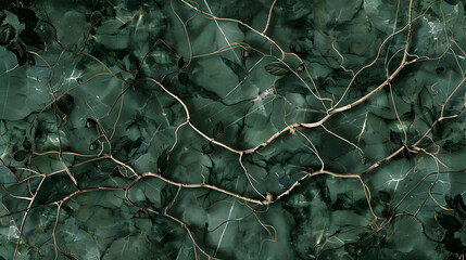 Obraz premium Luxurious forest green emperador marble stone background, generative ai