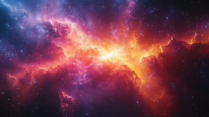 Fototapeta premium A vibrant depiction of a quasar