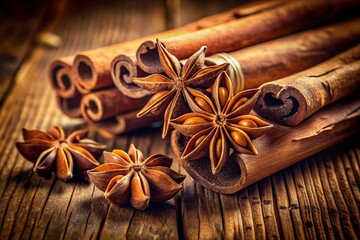 Vintage Still Life: Star Anise and Cinnamon Sticks