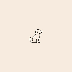 Playful dog icon flat vector design.