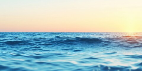 Tranquil ocean waves at sunset with vibrant sky and calm waters